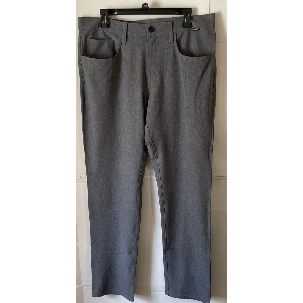 TravisMathew Mens Open to Close Pants 34 Heather Grey Performance Golf 1MT435